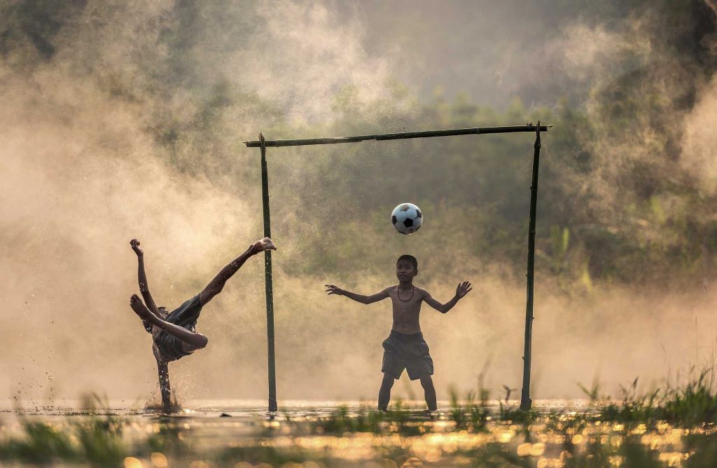 child making a goal