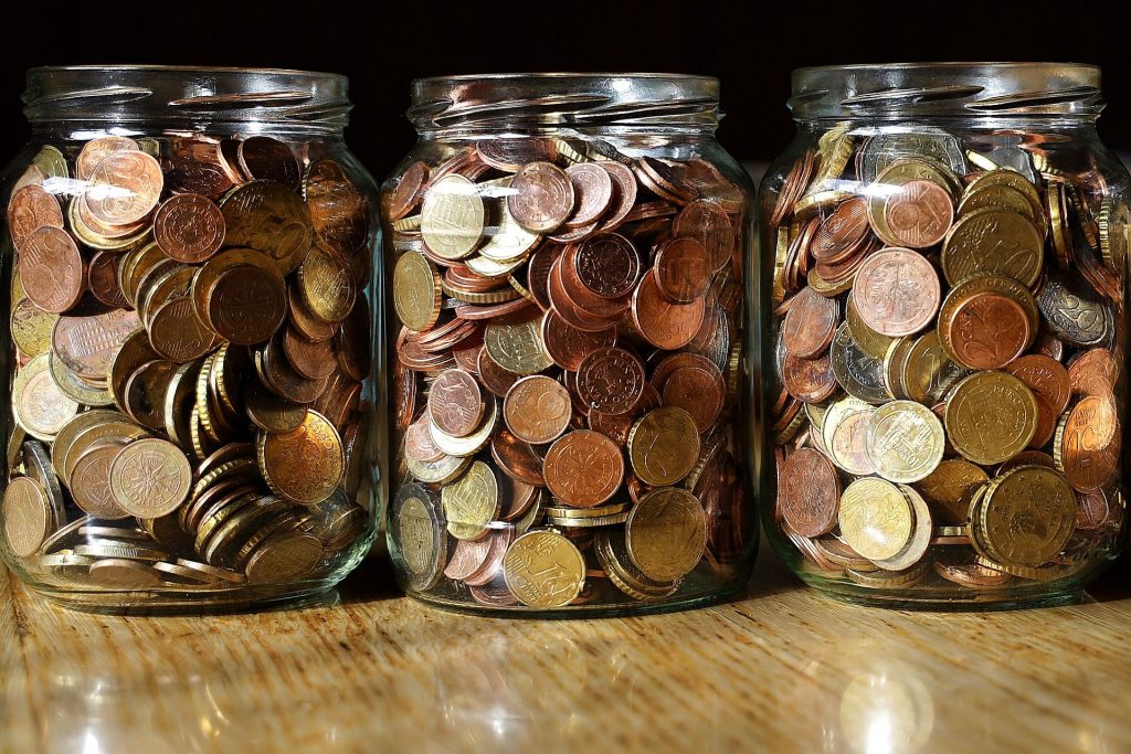saving money in jars